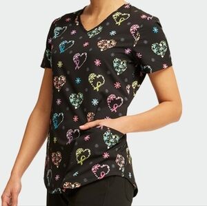 Cherokee Medical Uniforms Top Heart Scrub Top Black Size XL